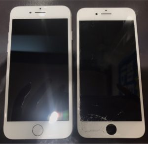 iphone8の画面割れ修理、液晶表示不良